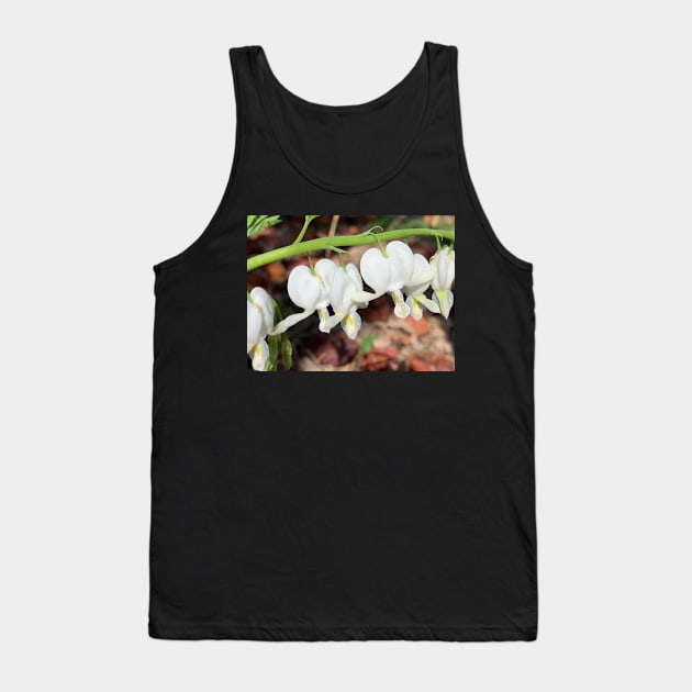 White Bleeding Hearts Tank Top by ElisabethFriday